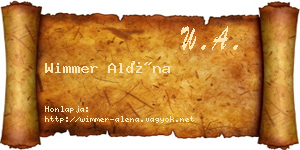 Wimmer Aléna névjegykártya